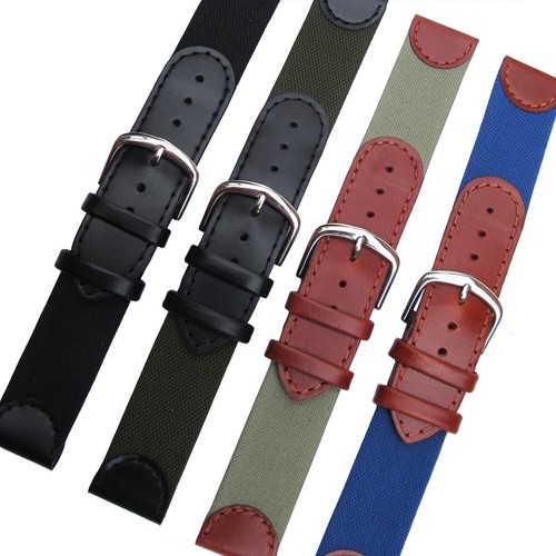 Fabric canvas leather watch - leather,