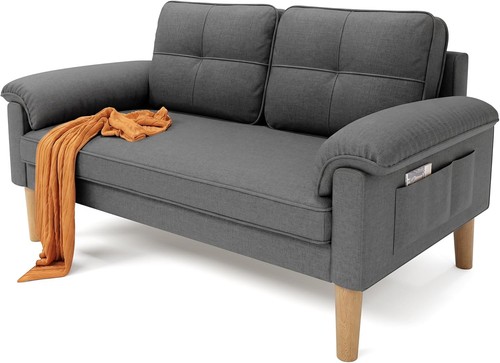 Seater loveseat grey - loveseat, fabric