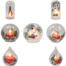 Shudehill Giftware Frosty Xmas LED Candle & Dome Collection