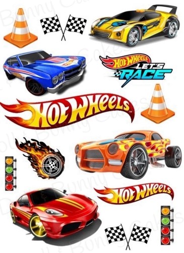 Hot wheels edible cake toppers - hot,