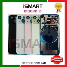 SCOCCA POSTERIORE PER IPHONE 15 VETRO BACK COVER GLASS