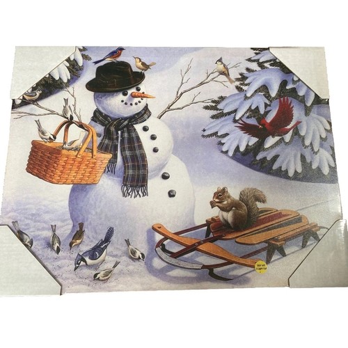 Snowman fiber optic wall art - wall,