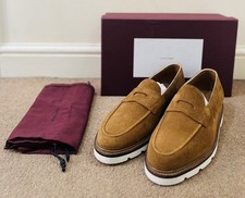 John Lobb Lopez Parisian Brown  Suede Loafers Shoes UK 10E EU 44 US 11 RARE