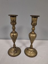 Brass Engraved Candlestick