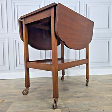Vintage Drinks Cocktail Trolley Drop Leaf Table Tea Mid Century Wooden 2 Tier