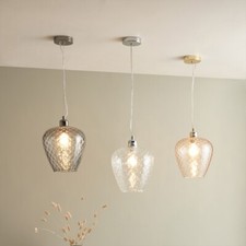 Clear Textured Glass Pendant