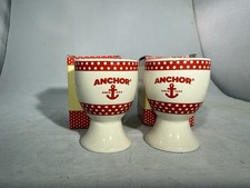 Vintage Anchor Egg Cups Set
