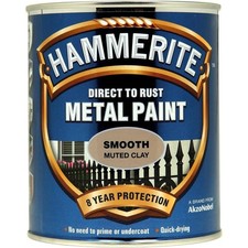 Hammerite Metal Paint Smooth 250ml Muted Clay Direct Rust 8 Year Protect UK