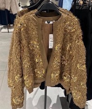 ZARA LIMITED GOLD KNIT BLAZER
