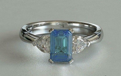 3ct emerald blue aquamarine - blue,