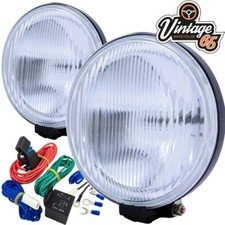 4X4 Spot Lights Lamps Large 7" Off-Road Waterproof 55w With Covers & Wiring Kit
