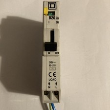 SQUARE D QOE 20 AMP 120B03 CURVE B 10kA 30mA RCBO TYPE A QOE 