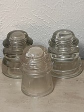 3 glass insulators, Hemingray 45 and 17, all clear