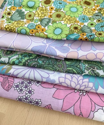 Retro purple green - retro, floral