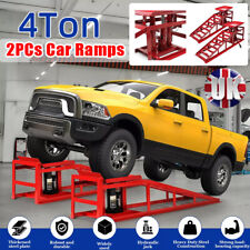 Heavy Duty 2 x Car Ramps with Hydraulic Jack – Garage Vehicle Lift 4 Ton Tools