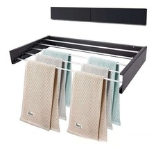 Wall-mounted Clothes Drying Rack 5-Bar Foldable Wall-Mounted Towel Clothes Airer