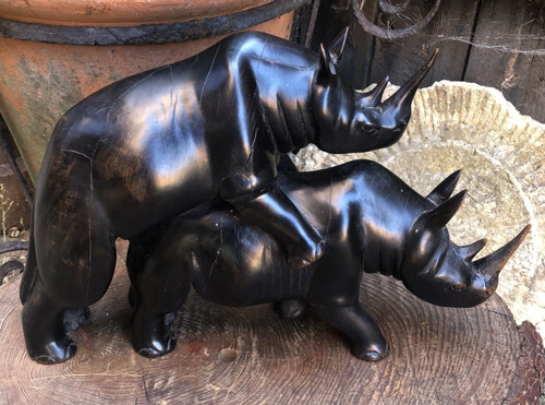 African rhino antique vintage - african,