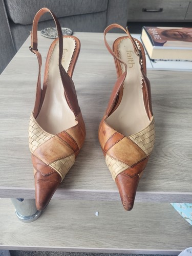 Leather slingback pointed - pointed, toe