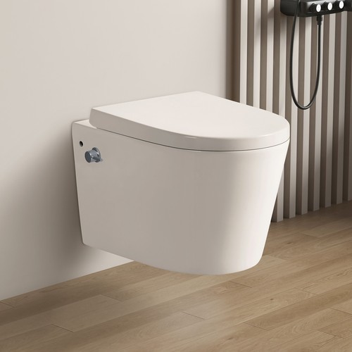 Rimless wall hung toilet with - rimless,