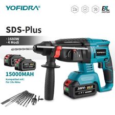 18V Cordless Hammer Drill SDS Plus Hammer with 2 Batteries & Charger + Drill Set