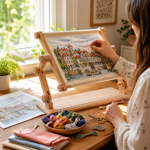 Wood embroidery stand - embroidery,