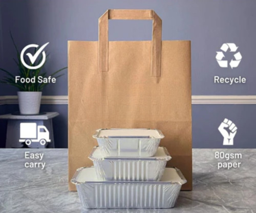 Brown white kraft paper bags - brown,