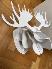 White MDF 3D Slot Together Large Stag Head Decorative Wall Decor
