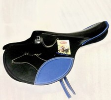New Patent Synthetic Race Exercise Saddle Black And Blue Light Weight