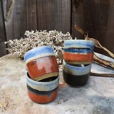 Vintage Brown Blue Hand Thrown