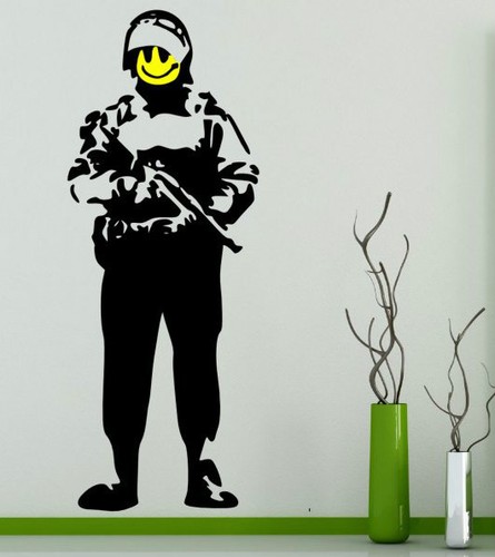 Banksy grin soldier - banksy,