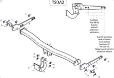 Towtrust Fixed Flange Automotive Towbar For Volkswagen Golf Estate 2013 To 2020