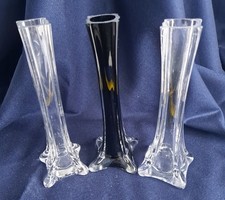 Set of Three Glass Lily Vases