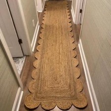 Runner Jute Rug Scallop Carpet