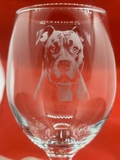 STAFFORDSHIRE BULL TERRIER STAFFY LASER ENGRAVED WINE GLASS  GIFT PRESENT