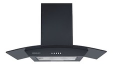 Cookology Curved Glass Cooker Hood 70cm Extractor Fan - Black CGL700BK/A