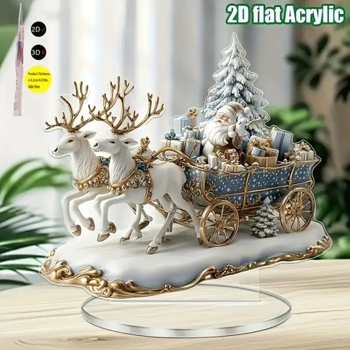 Reindeer sled santa - reindeer,