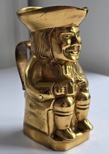 Vintage Solid Brass Toby Jug