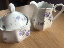 Bavaria Zeh Scherzer Z.S. & Co Porcelain  milk jug and sugar bowl