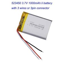 3.7V 1000mAh 3.7Wh Li Li-ion
