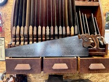 Clean Wicked Sharp c1900 H. Disston & Sons No.7 28" Fine 6PPI Rip Saw Hand Filed