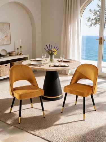 2pc velvet dining chairs - 2pc,