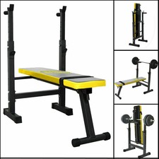 Gym Weight Training Bench Steel Equipment Barbell Rack Folding Press Fitness
