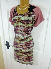 Avoca Anthology Pink Purple Floral Tunic Style Beaded Dress, UK 10, Exc Cond