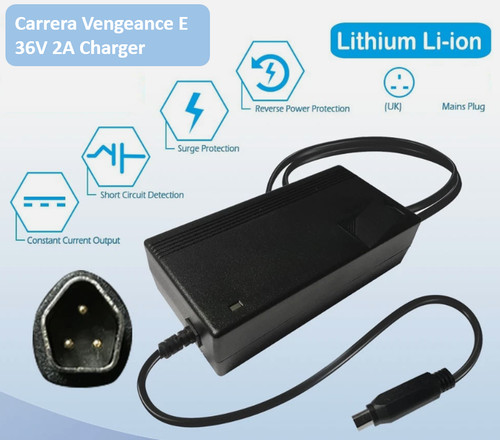 36v pin charger for carrera - 3-pin,