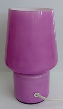 Vtg Ikea Purple Glass Table Lamp Height 8.5 Inch