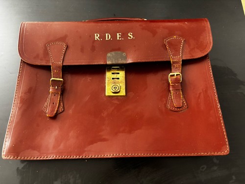 Vintage leather briefcase - leather,