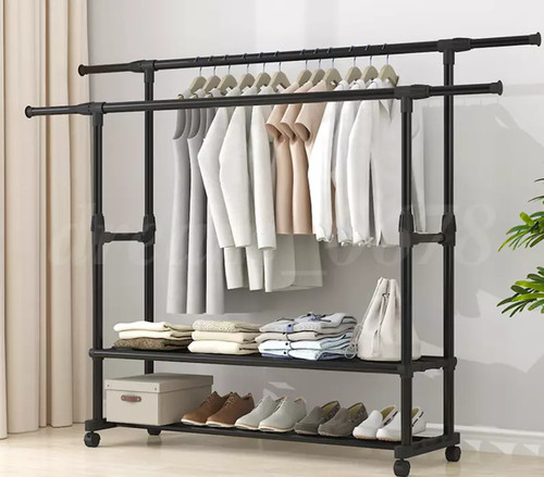 Clothes rail two tier heavy - clothes,