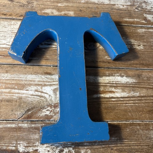 Letter vintage reclaimed tin - letter, t