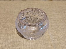 Etched crystal glass rose bowl