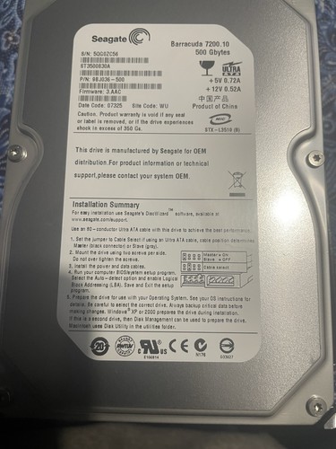 Seagate barracuda 500gb - seagate,